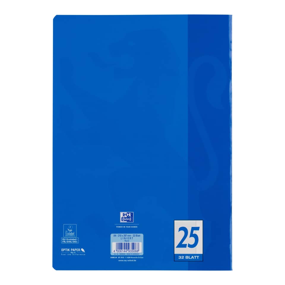 Heft, A4, 90g/m², 32 Blatt, Lin.25, liniert mit Rand OXFORD 100050329