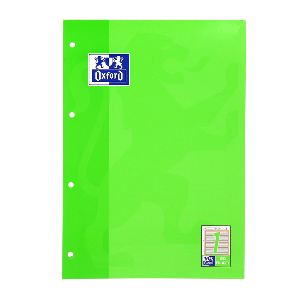 Arbeitsblock, A4, 90g/m², 50 Blatt, Lin.1, liniert OXFORD 100050340