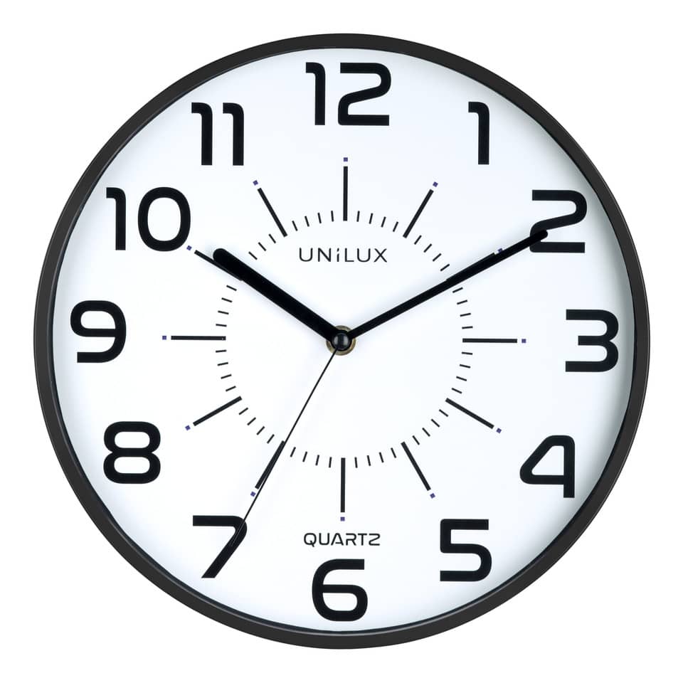 Wanduhr POP schwarz leise schleichende Zeiger Ø 30 cm UNILUX 400094281