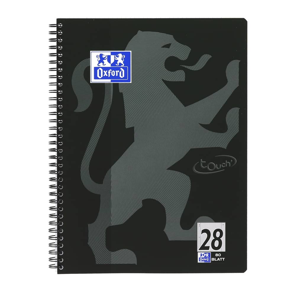 Collegeblock Touch, A4+, 80 Blatt, Lin.28, kariert, schwarz OXFORD 400121610 OXFORD 400121610 Touch