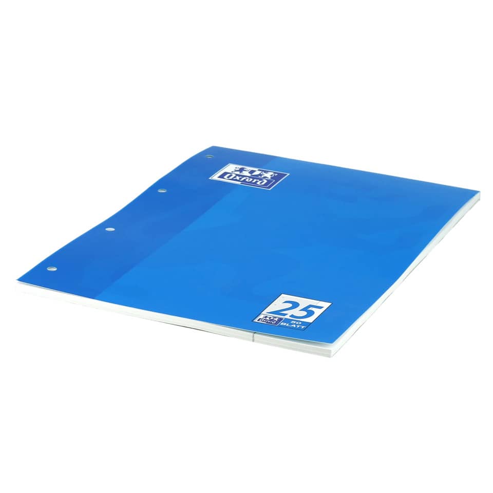 Schulblock, A4, 90g/m², 50 Blatt, Lin.25, liniert mit Rand/rechts OXFORD 100050350 OXFORD 100050350  90g