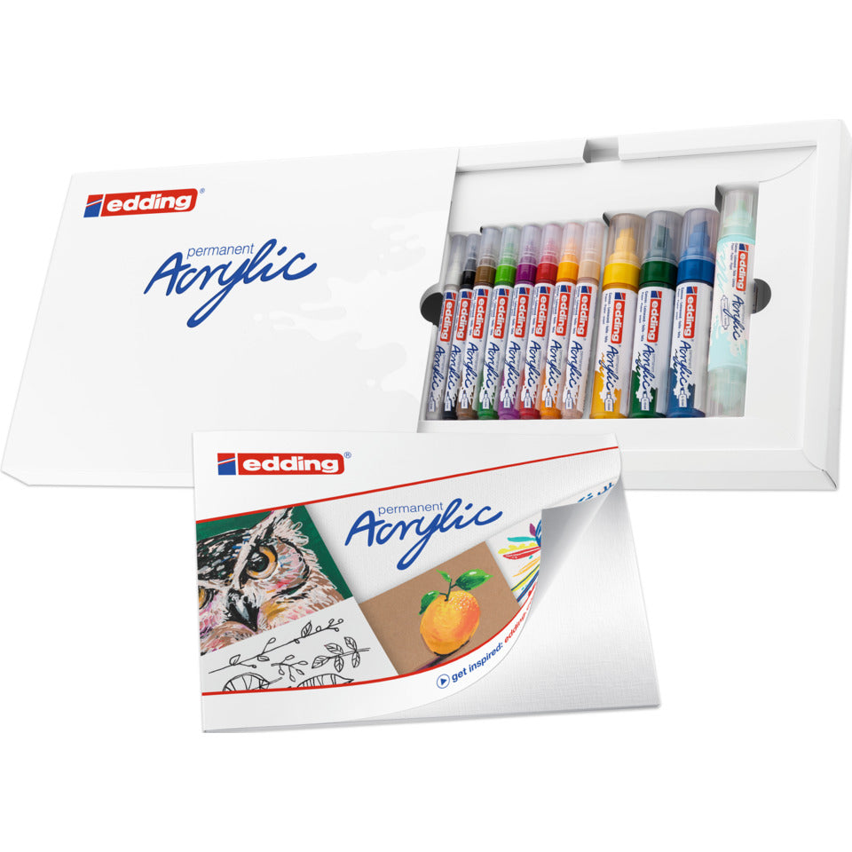 Acrylmarker Basic Set, 12 Stück, sortiert EDDING 4-CS12B EDDING CS12B basic Set