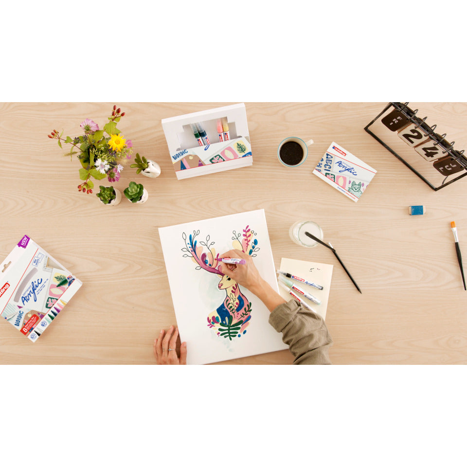 Acrylmarker Basic Set, 12 Stück, sortiert EDDING 4-CS12B EDDING CS12B basic Set