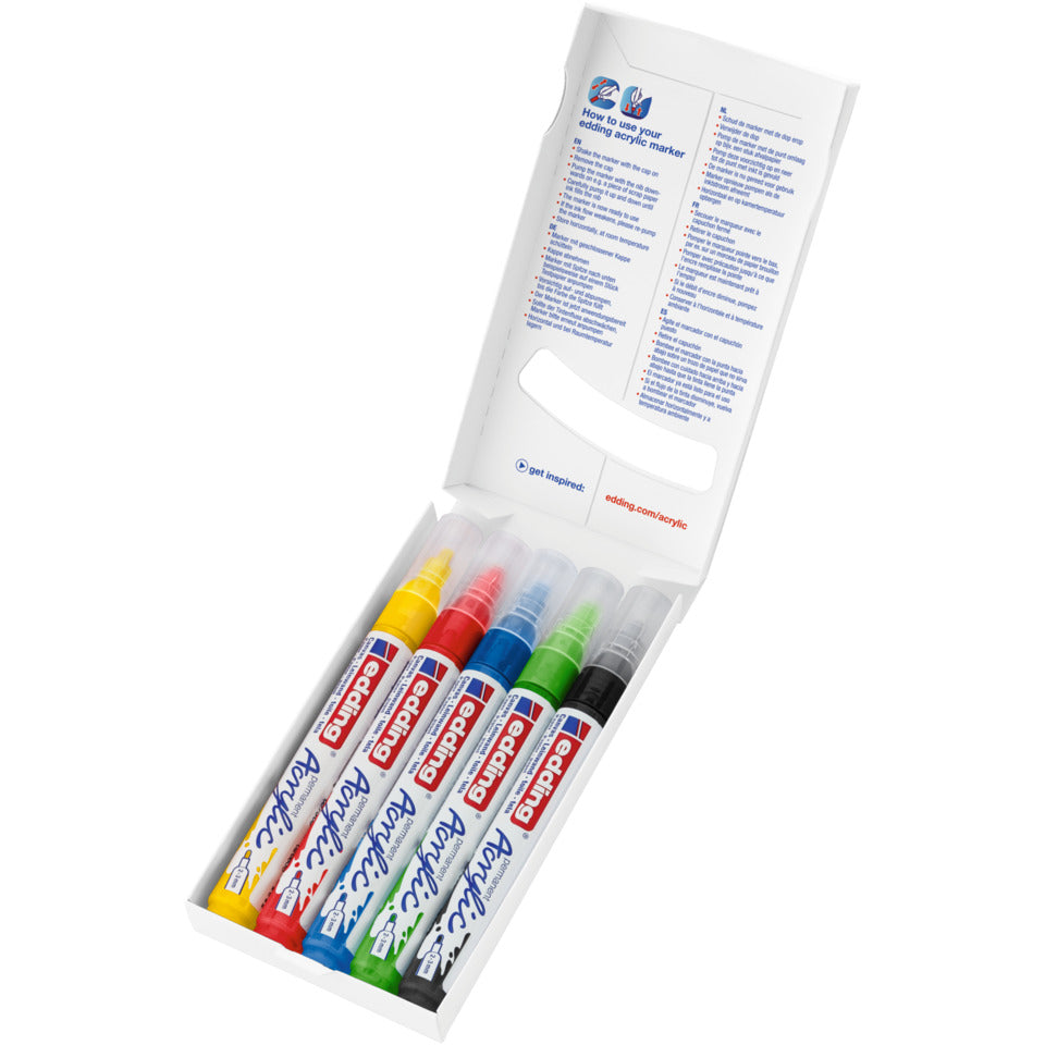 Acrylmarker 5100 Basic Set, Rundspitze, 2-3mm EDDING 5100-5 EDDING 5100-5 Rundspitze