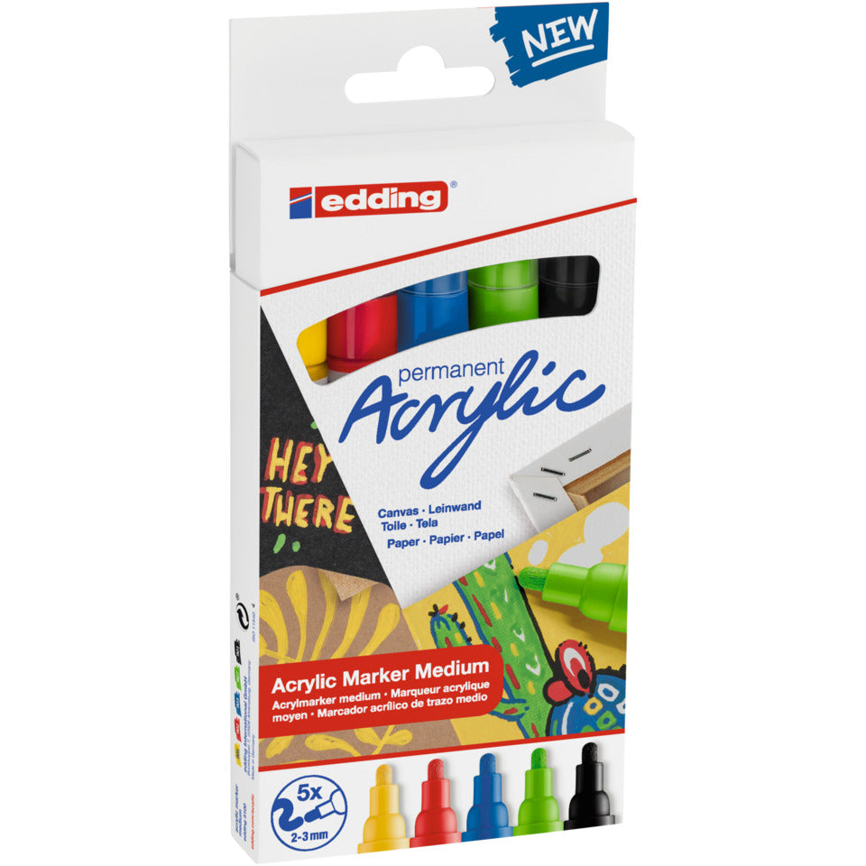 Acrylmarker 5100 Basic Set, Rundspitze, 2-3mm EDDING 5100-5 EDDING 5100-5 Rundspitze