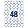 Universaletiketten, rund, ø 30 mm, A4, 480 Etiketten / 10 Bögen, weiß AVERY ZWECKFORM 6223-10 AVERY ZWECKFORM 6223-10 permanent