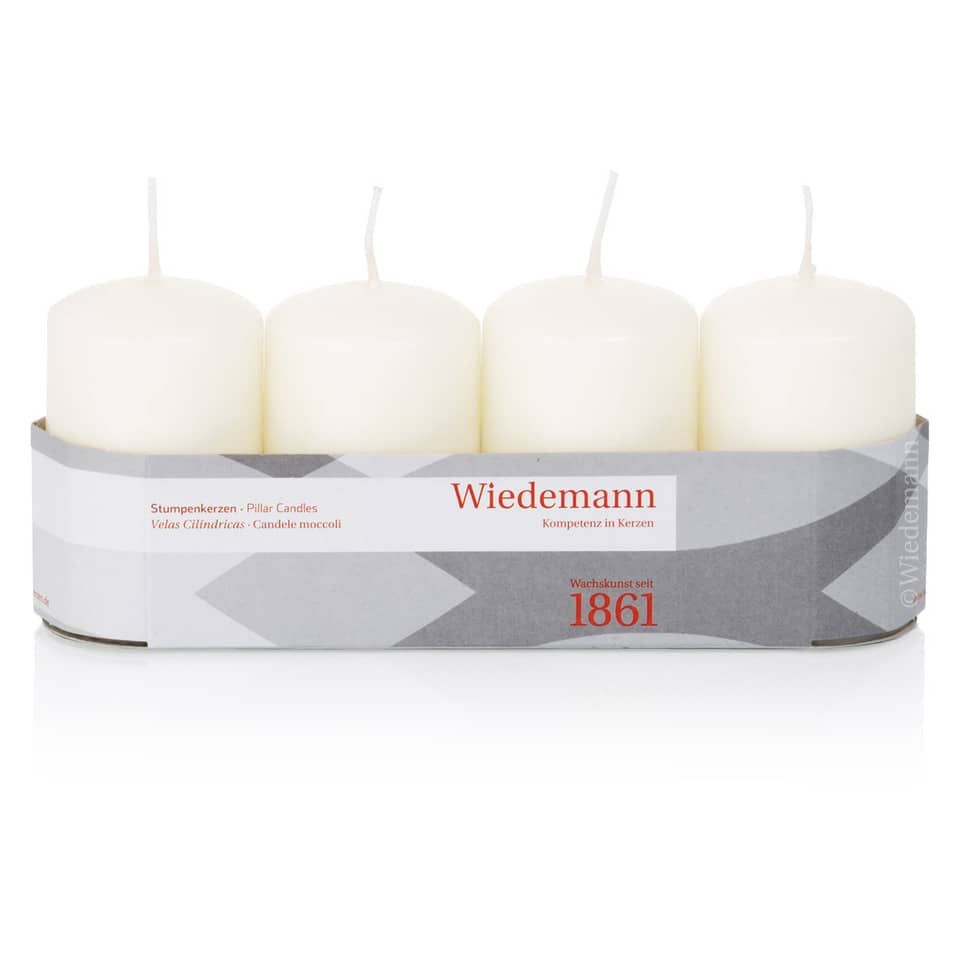 Stumpenkerze - 80 x 50 mm, 4 Stück, elfenbein  218155.003 218155.003 80x50mm