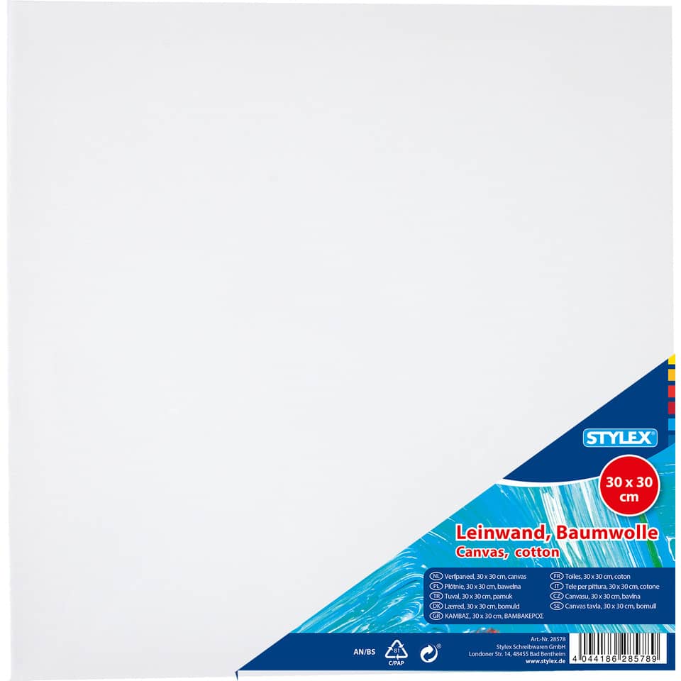 Keilrahmen 30 x 30cm weiß STYLEX 28578