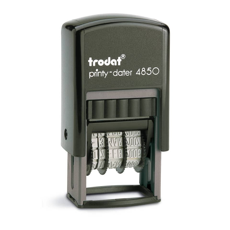 Datumstempel Printy mit Lagertext GEBUCHT TRODAT 4850/L7 TRODAT 4850 L7 GEBUCHT Fixtext