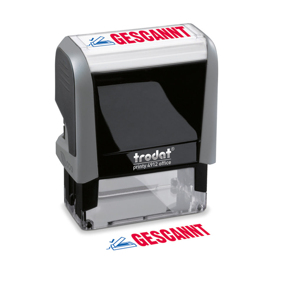Stempel Printy, Motiv/Text: Gescannt, Abdruck: blau/rot TRODAT 128725 TRODAT 128725 GESCANNT Fixtext