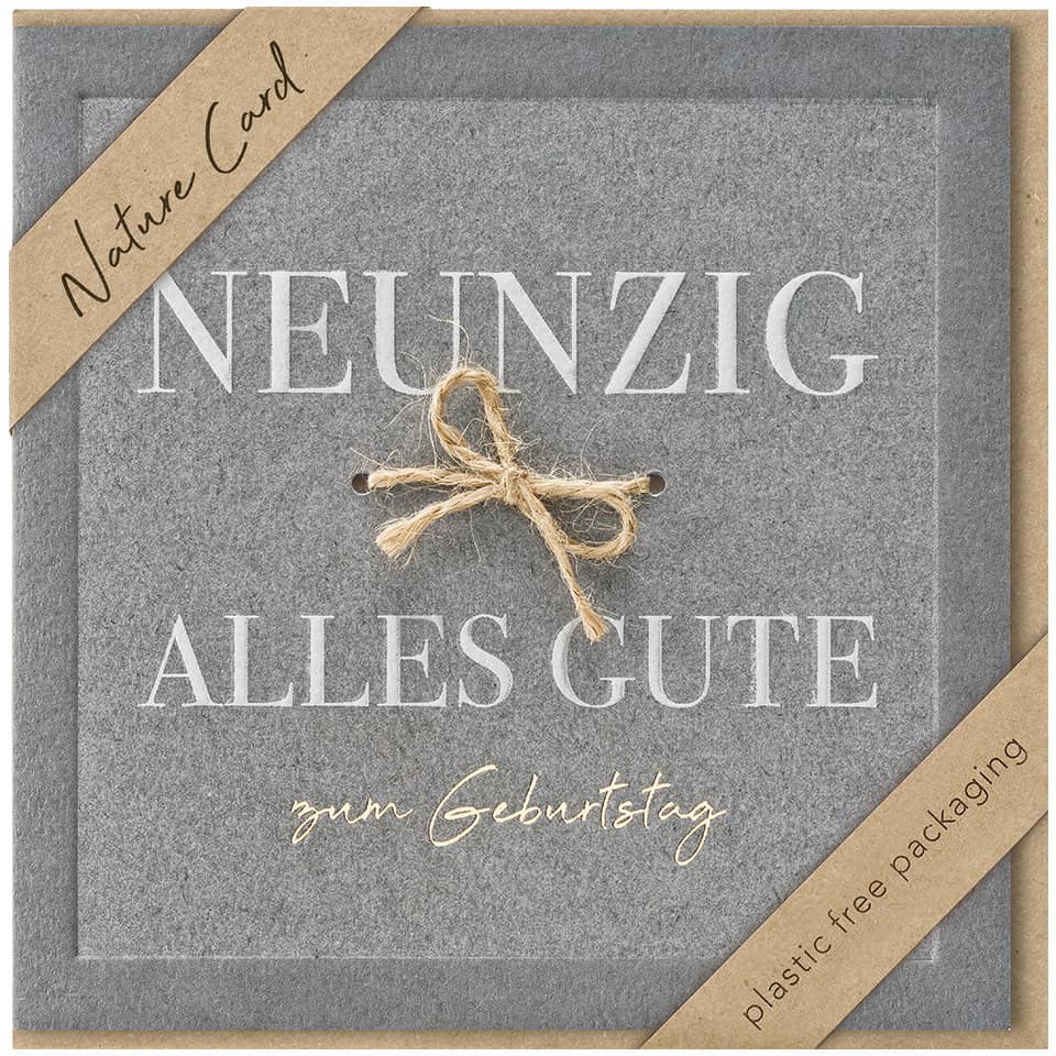Geburtstagskarte Zahl 90 - Nature Card, inkl. Umschlag BSB 69-4032-2 BSB 69-4032-2 Nature Card