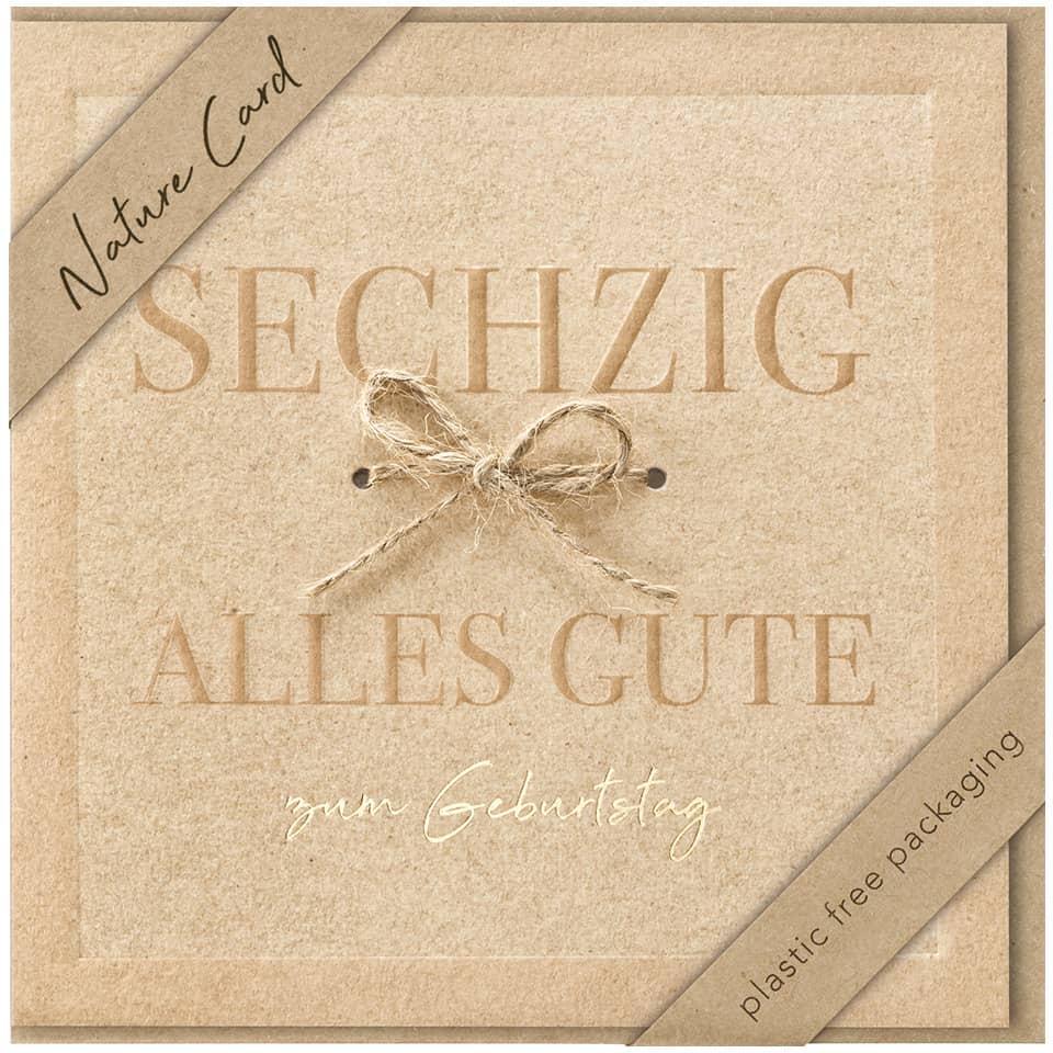Geburtstagskarte Zahl 60 - Nature Card, inkl. Umschlag BSB 69-4029-2 BSB 69-4029-2 Nature Card