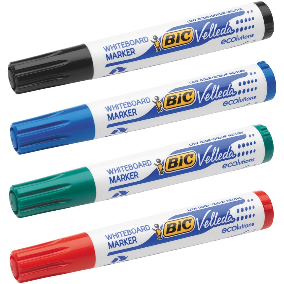 Whiteboardmarker Velleda, Keilspitze, 3,7-5,5mm, sortiert BIC 904950 BIC 904950 Keilspitze 3,7 - 5,5 mm