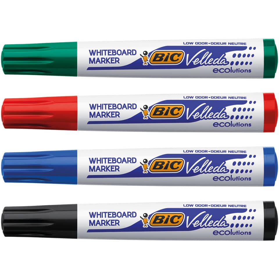 Whiteboardmarker Velleda, Keilspitze, 3,7-5,5mm, sortiert BIC 904950 BIC 904950 Keilspitze 3,7 - 5,5 mm