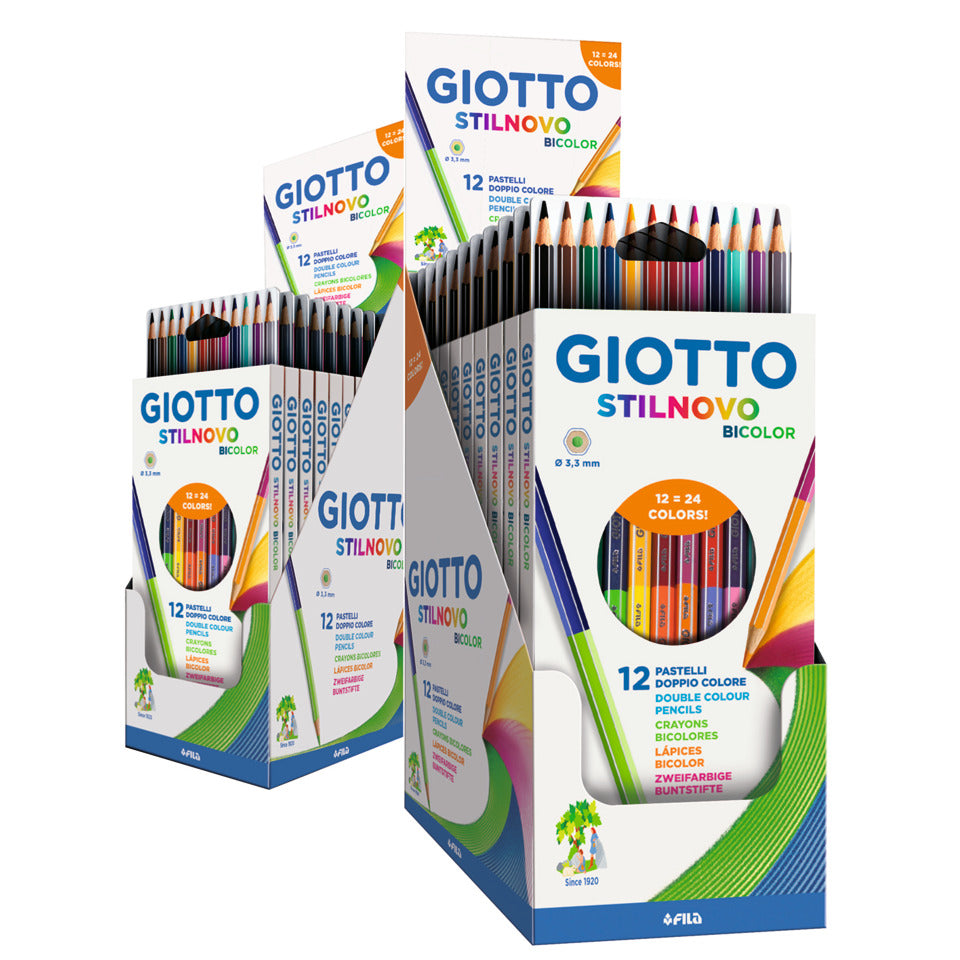 Farbstifte Stilnovo Bicolor - 12er Kartonetui GIOTTO F25690000 GIOTTO F256900 K12 Bicolor