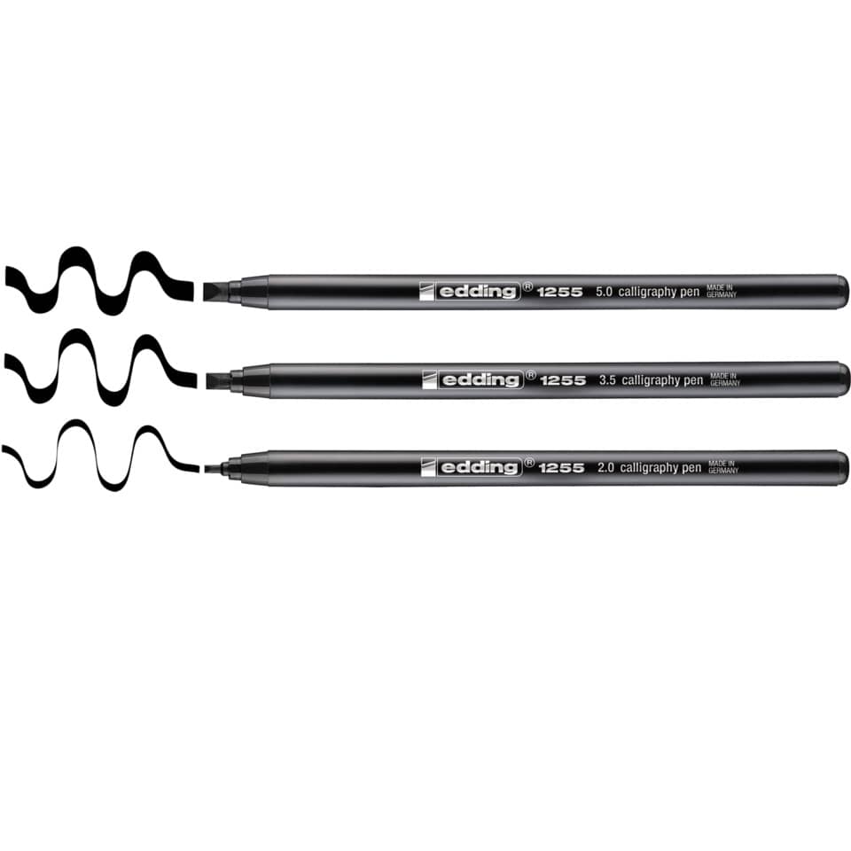 Kalligrafiestift 1255, 3er-Set, schwarz EDDING 1255-3S EDDING 1255-3S  2 und 3,5 und 5,0mm