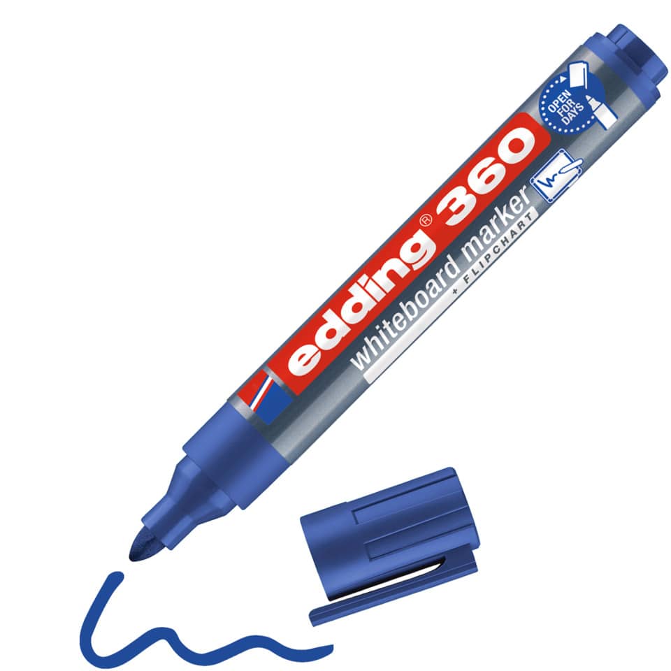 Boardmarker 360, 1,5-3mm, Rundspitze, blau EDDING 4-360003 EDDING 4-360003 cap off