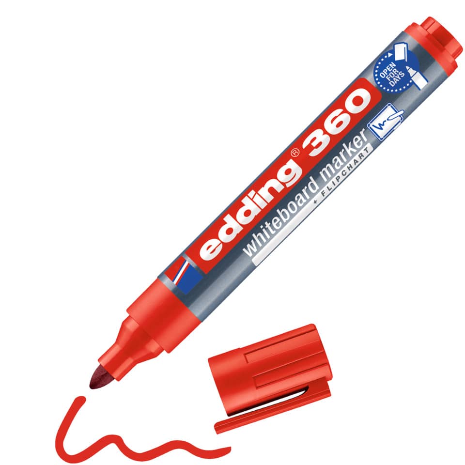 Boardmarker 360, 1,5-3mm, Rundspitze, rot EDDING 4-360002 EDDING 4-360002 cap off