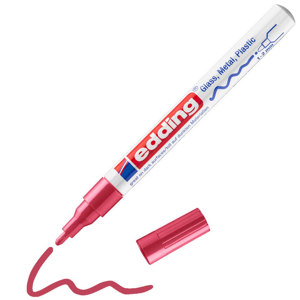 Glanzlackmarker 751, 1-2mm, Rundspitze, rot EDDING 751-9-002