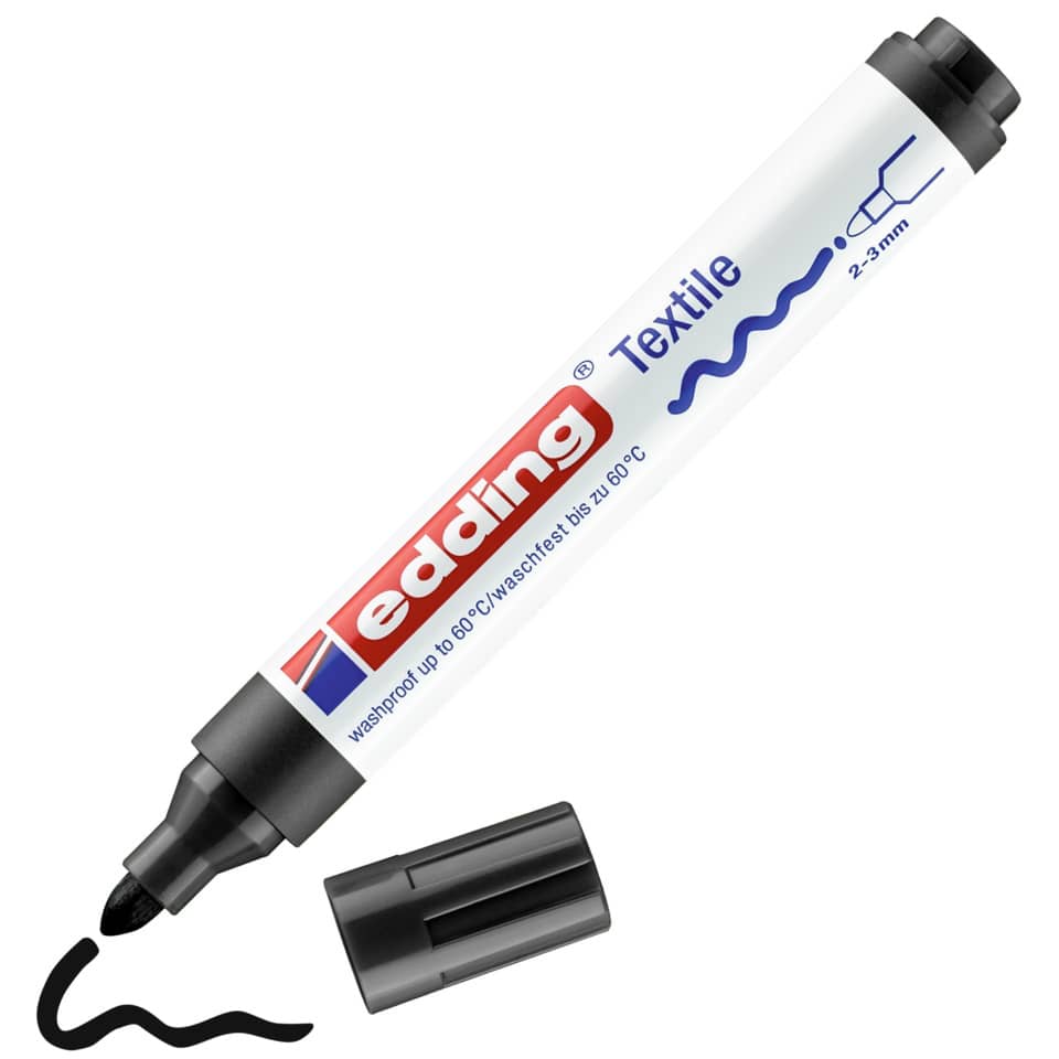 Textilmarker 4500, 2-3mm, schwarz EDDING 44500001 EDDING 4500 1  2-3mm
