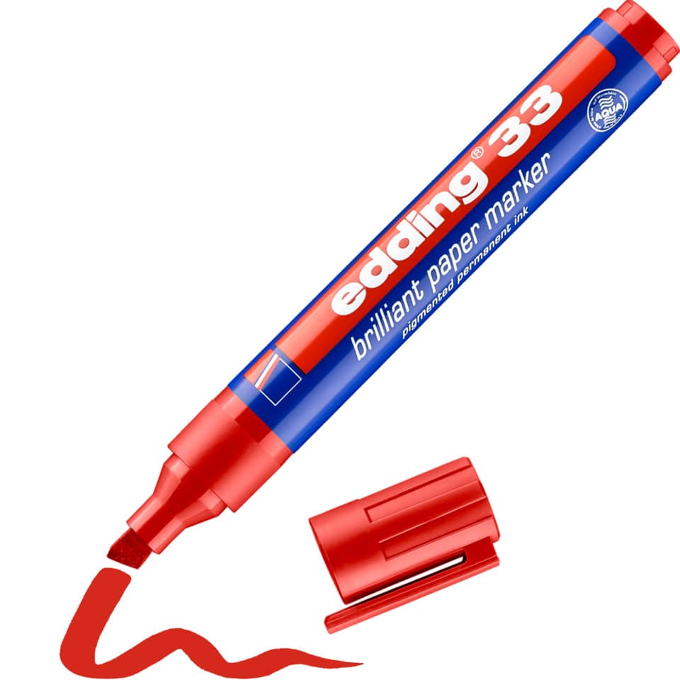 Brillant-Papiermarker 33, 1-5mm, rot EDDING 33-002 EDDING 33-002 Brillant Paper