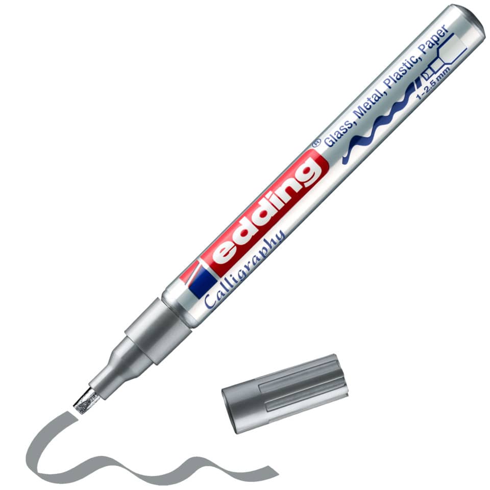 Glanzlackmarker 753, 1-2,5mm, Kalligrafiespitze , silber EDDING 4753054 EDDING 753054 1-2,5mm