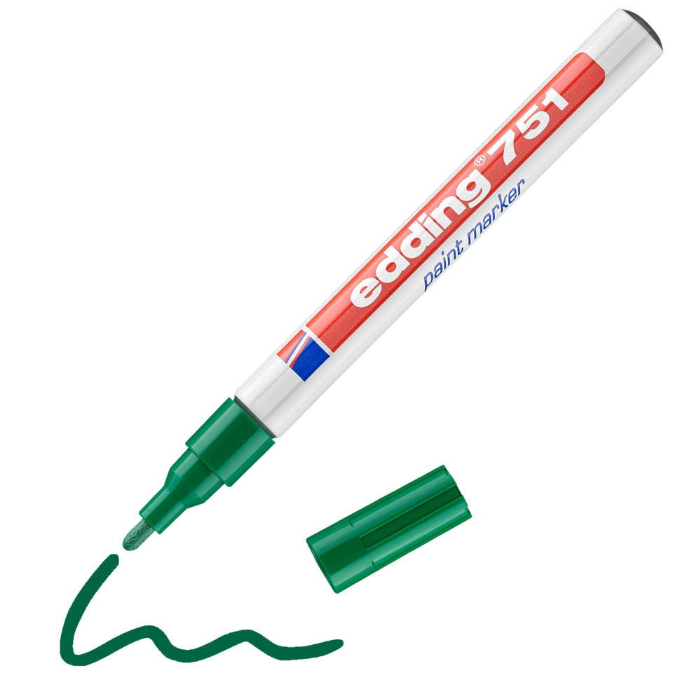 Lackmarker 751, 1-2mm, Rundspitze, grün EDDING 4751004 EDDING 751-004  Rundspitze
