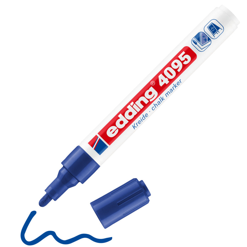 Windowmarker 4095, 2-3mm, Rundspitze, blau EDDING 4-4095003 EDDING 4095-003 Kreidemarker Rundspitze