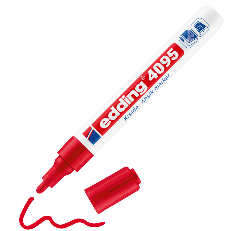 Windowmarker 4095, 2-3mm, Rundspitze, rot EDDING 4-4095002 EDDING 4095-002 Kreidemarker Rundspitze