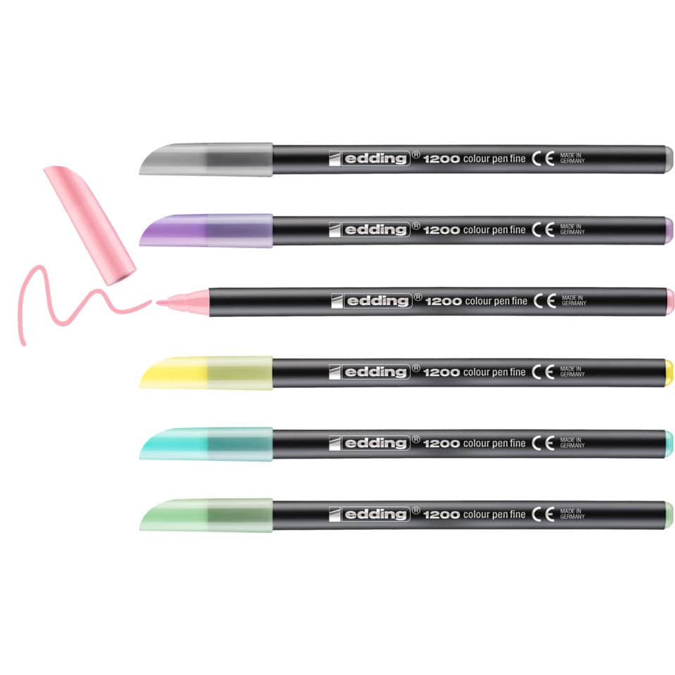 Faserschreiberetui Colourpen Pastell, 6 Stück, sortiert EDDING 1200-6-999 EDDING 1200-6-999 1200/6S