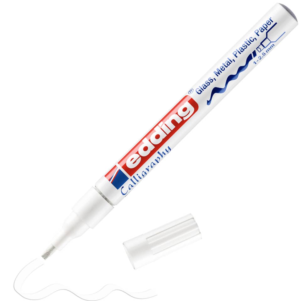 Glanzlackmarker 753, 1-2,5mm, Kalligrafiespitze , weiß EDDING 753-049 EDDING 753049 1-2,5mm