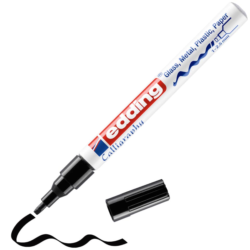 Glanzlackmarker 753, 1-2,5mm, Kalligrafiespitze , schwarz EDDING 753-001 EDDING 753001  1-2,5mm