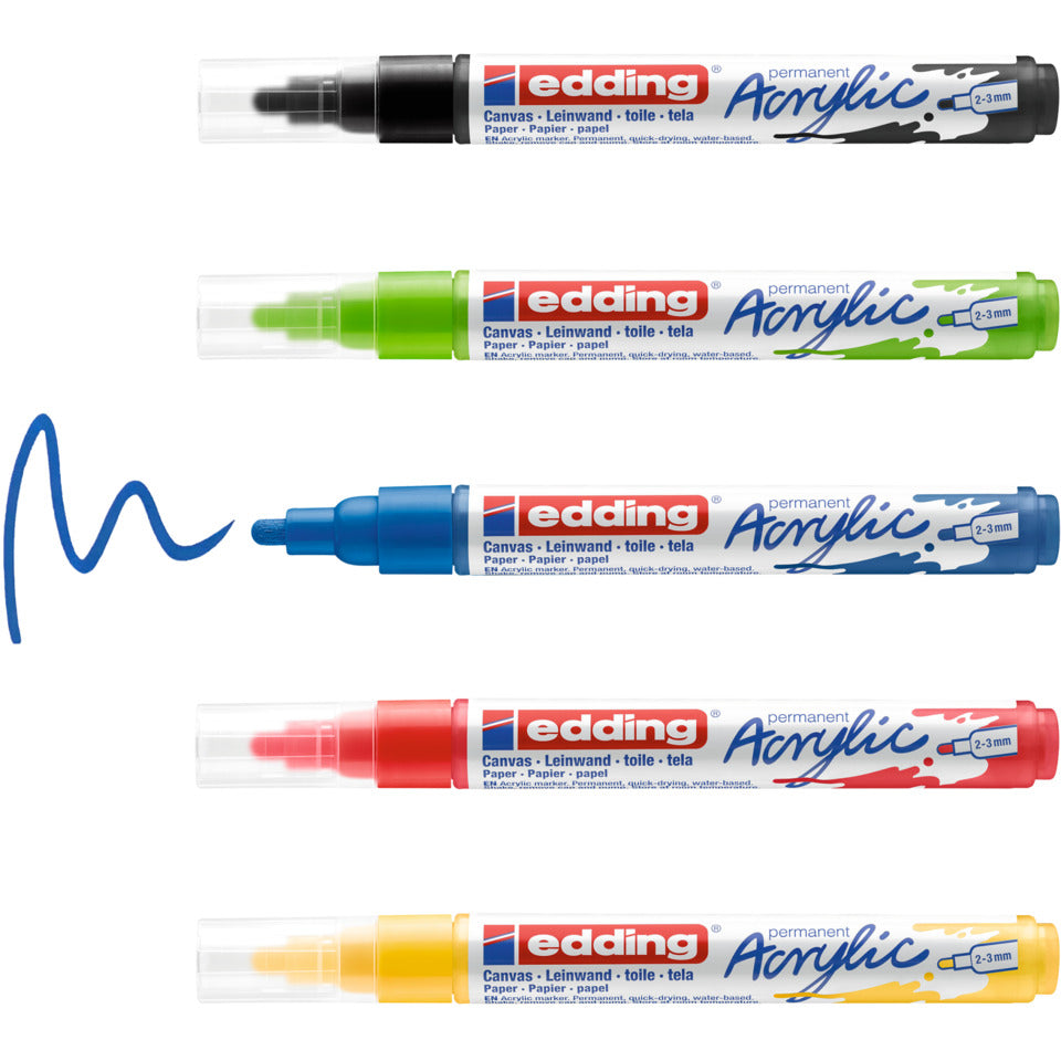 Acrylmarker 5100 Basic Set, Rundspitze, 2-3mm EDDING 5100-5 EDDING 5100-5 Rundspitze