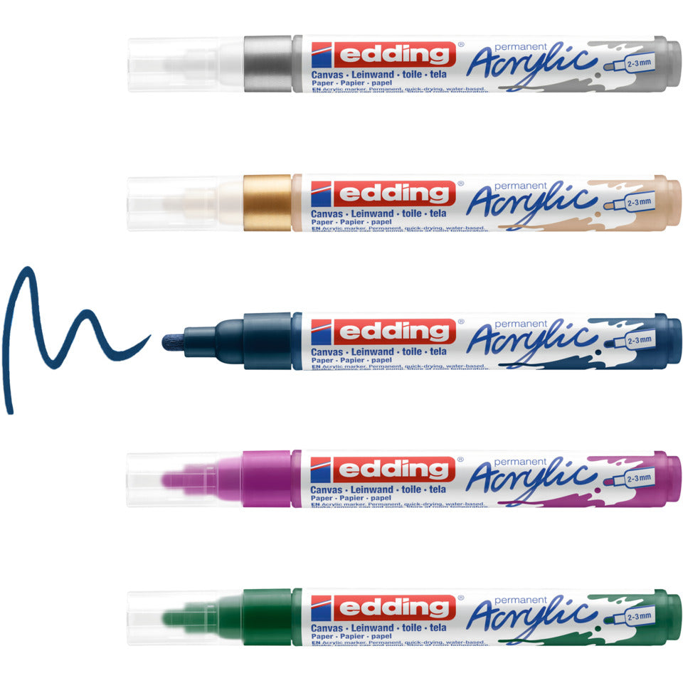 Acrylmarker 5100 Metallic Set, Rundspitze, 2-3mm EDDING 5100-5-999 EDDING 5100-5-999 Rundspitze