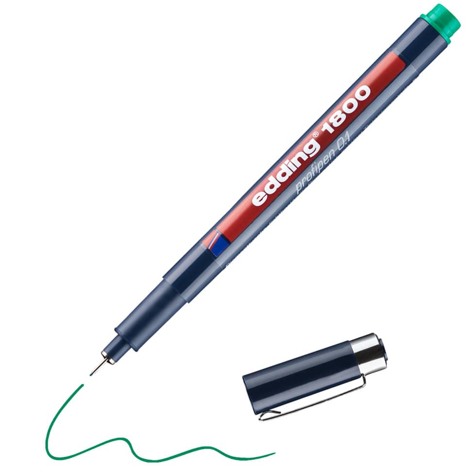 Präzisionsfeinschreiber 1800, 0,1mm, grün EDDING 1800-01-004 EDDING 4180001004 0,25mm
