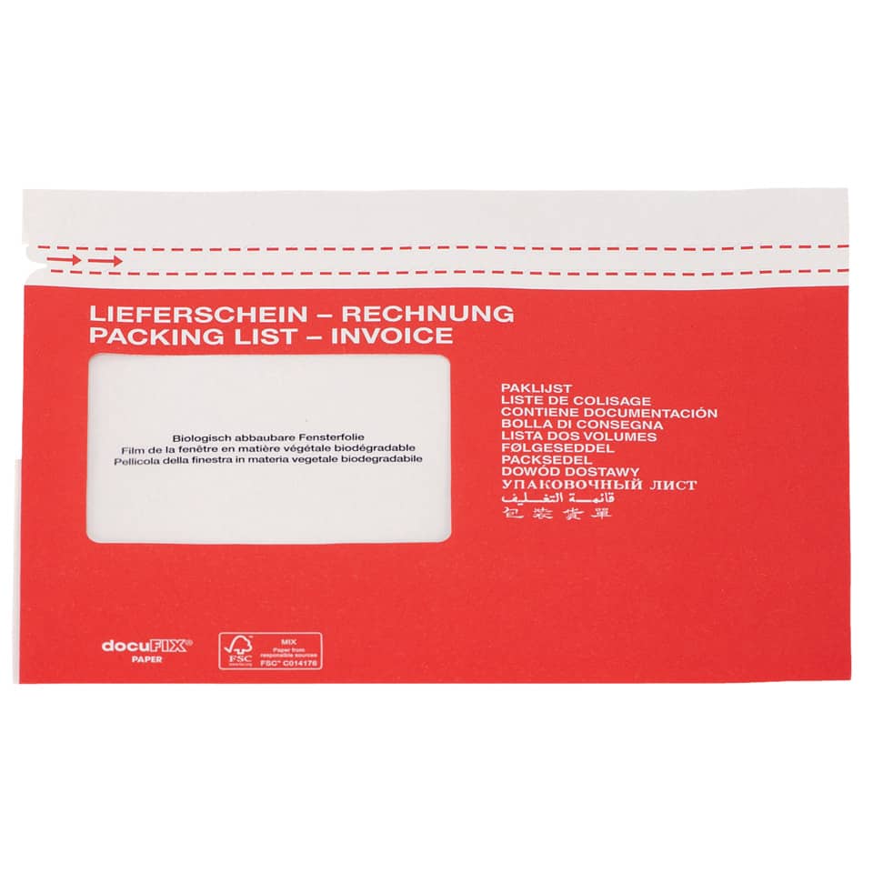Dokumententasche C5 weiß/rot  Papier DOCUFIX 2FHDP340233 DOCUFIX 2FHDP340233 Papier