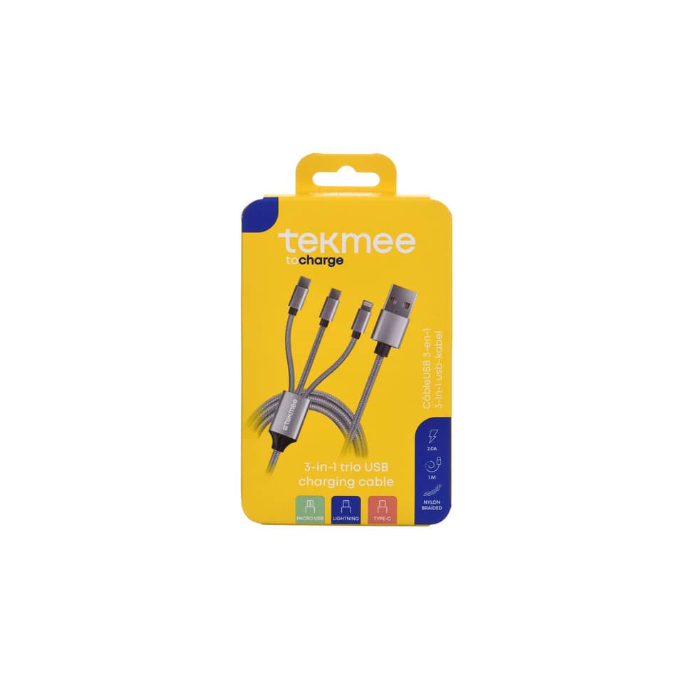 Ladekabel Universal Nylon 3in1 aluminium TK 40430087 TK 40 43 00 87