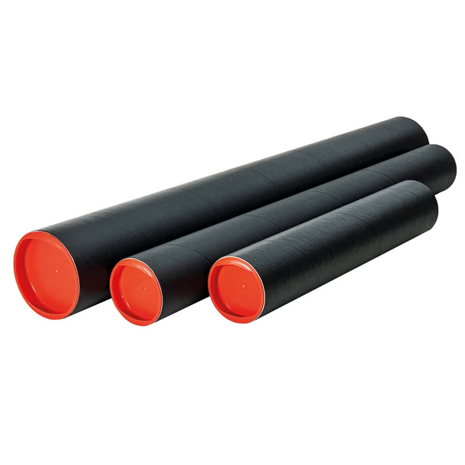 Versandhülse aus Hartpappe, schwarz, mit Verschlussdeckel, Ø 60 mm, Länge 560 mm RUMOLD PH 50040 RUMOLD PH50040 Länge 580mm