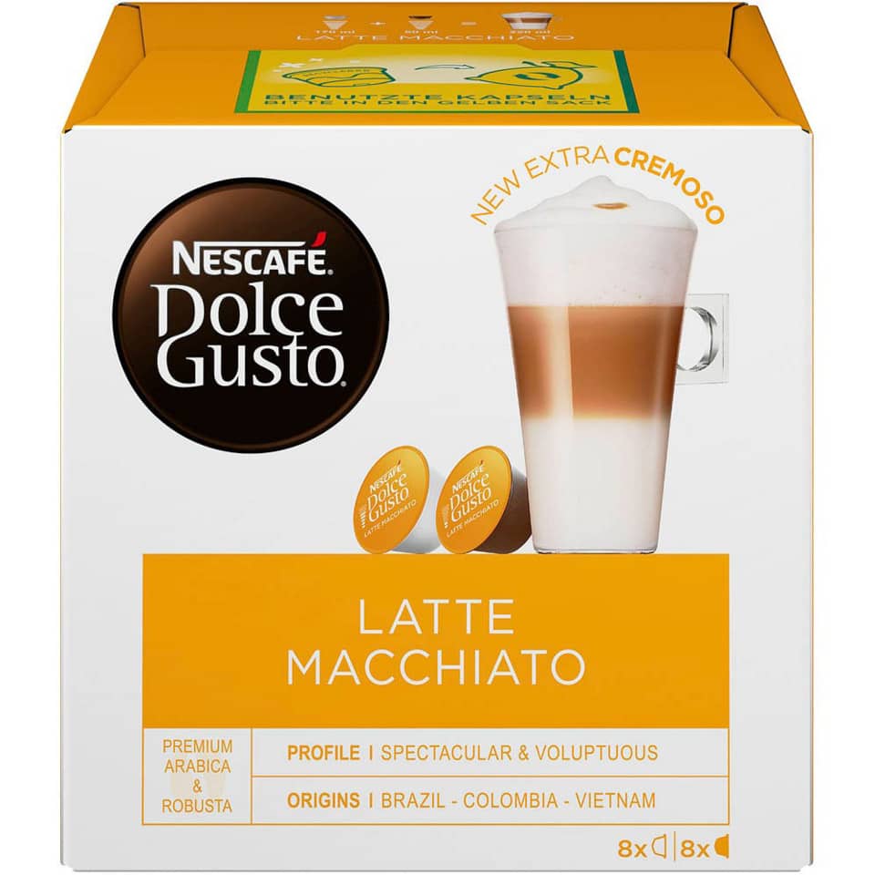 Kaffeekapseln Dolce Gusto LatteMacchiato, 8+8 Stück NESCAFÉ DOLCE GUSTO 356606 NESCAFE 356606 8+8ST