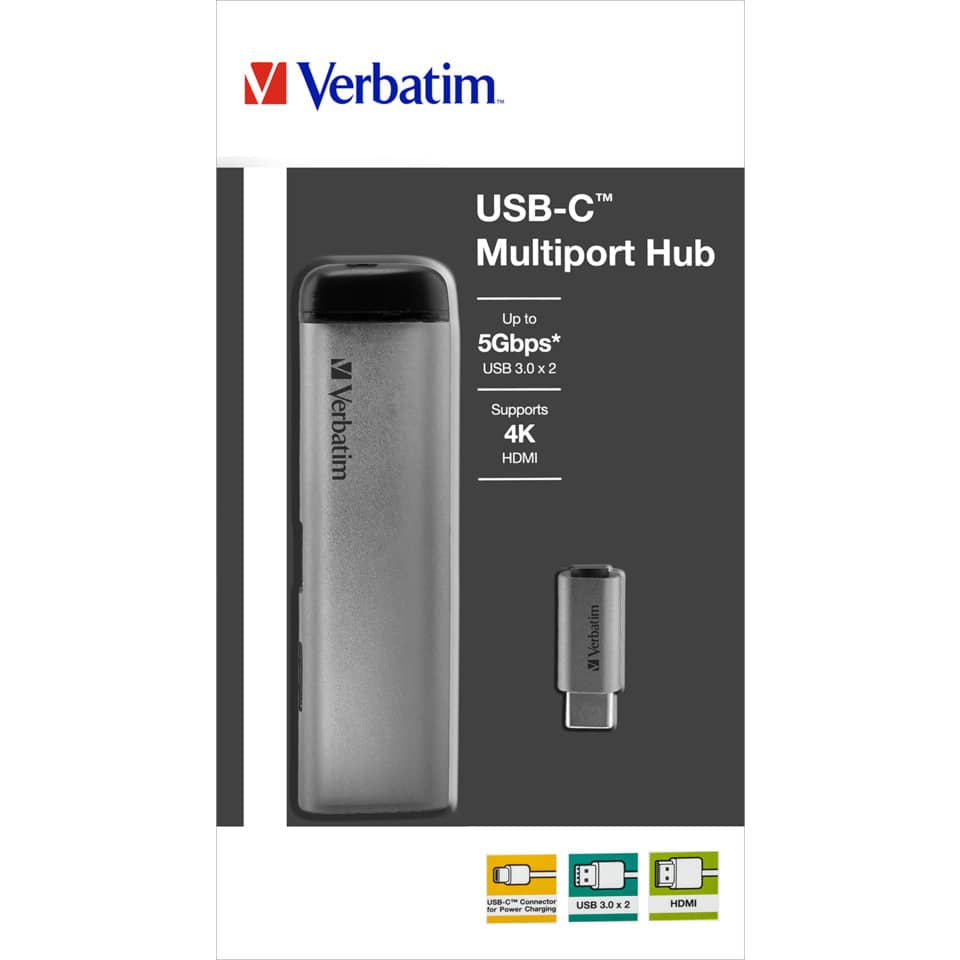 Multiport-Hub 3.1 USB-C®, silber VERBATIM VER49140 VERBATIM 49140