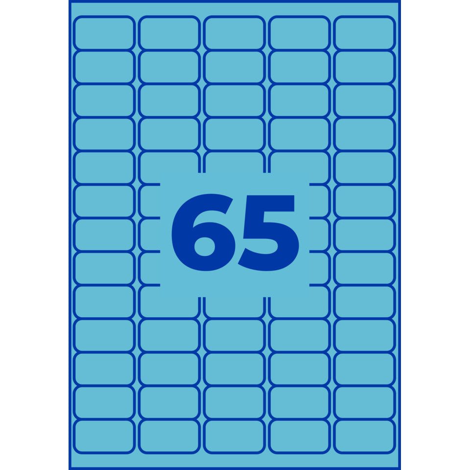 Etiketten farbig ablösbar, 38x21,2mm, 1300 Stück, blau AVERY ZWECKFORM L4791-20 ZWECKFORM L4791-20  1300St