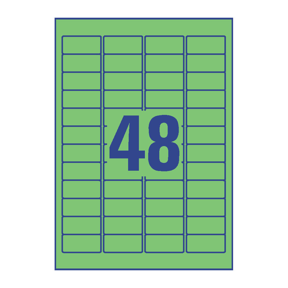 Farbige Etiketten ablösbar, 45,7x21,2mm, 960 Stück, grün AVERY ZWECKFORM L6040-20