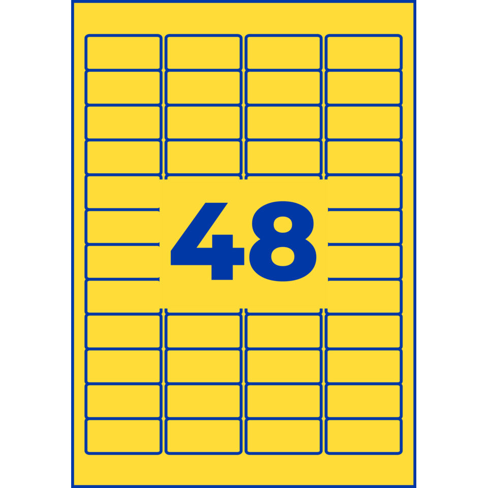 Farbige Etiketten ablösbar, 45,7x21,2mm, 960 Stück, gelb AVERY ZWECKFORM L6041-20