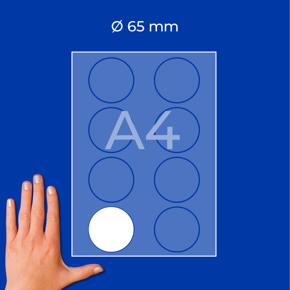 Runde Etiketten ablösbar, Ø65mm, 80 Stück, weiß AVERY ZWECKFORM 5081 ZWECKFORM 5081 ablösbar