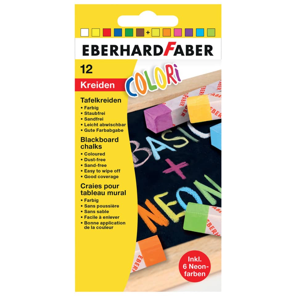 Tafelkreide, 12 Stück, sortiert EBERHARD FABER 526012