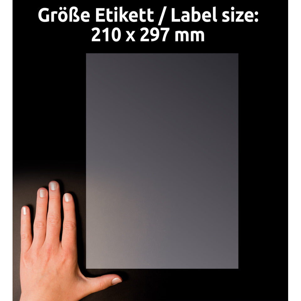 Transparente Etiketten, 210x297mm, 25 Stück, transparent AVERY ZWECKFORM L7784-25 ZWECKFORM L7784-25 Pg25St