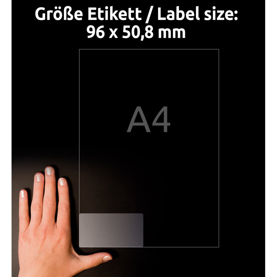 Transparente Etiketten, 96x50,8mm, 250 Stück, transparent AVERY ZWECKFORM L7783-25 ZWECKFORM L7783-25   250St