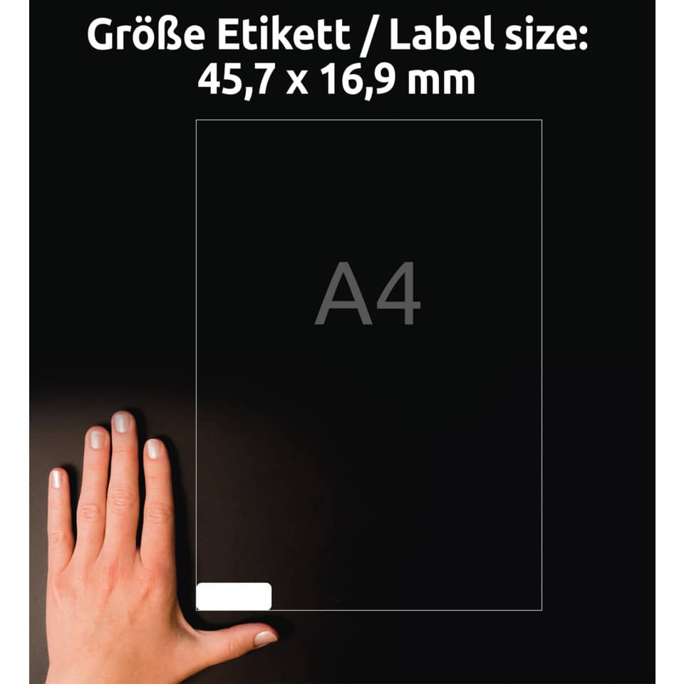 Sichtreiter-Etiketten, 45,7x16,9mm, 1600 Stück, weiß AVERY ZWECKFORM L6021REV-25 ZWECKFORM L6021REV-25 1600ST