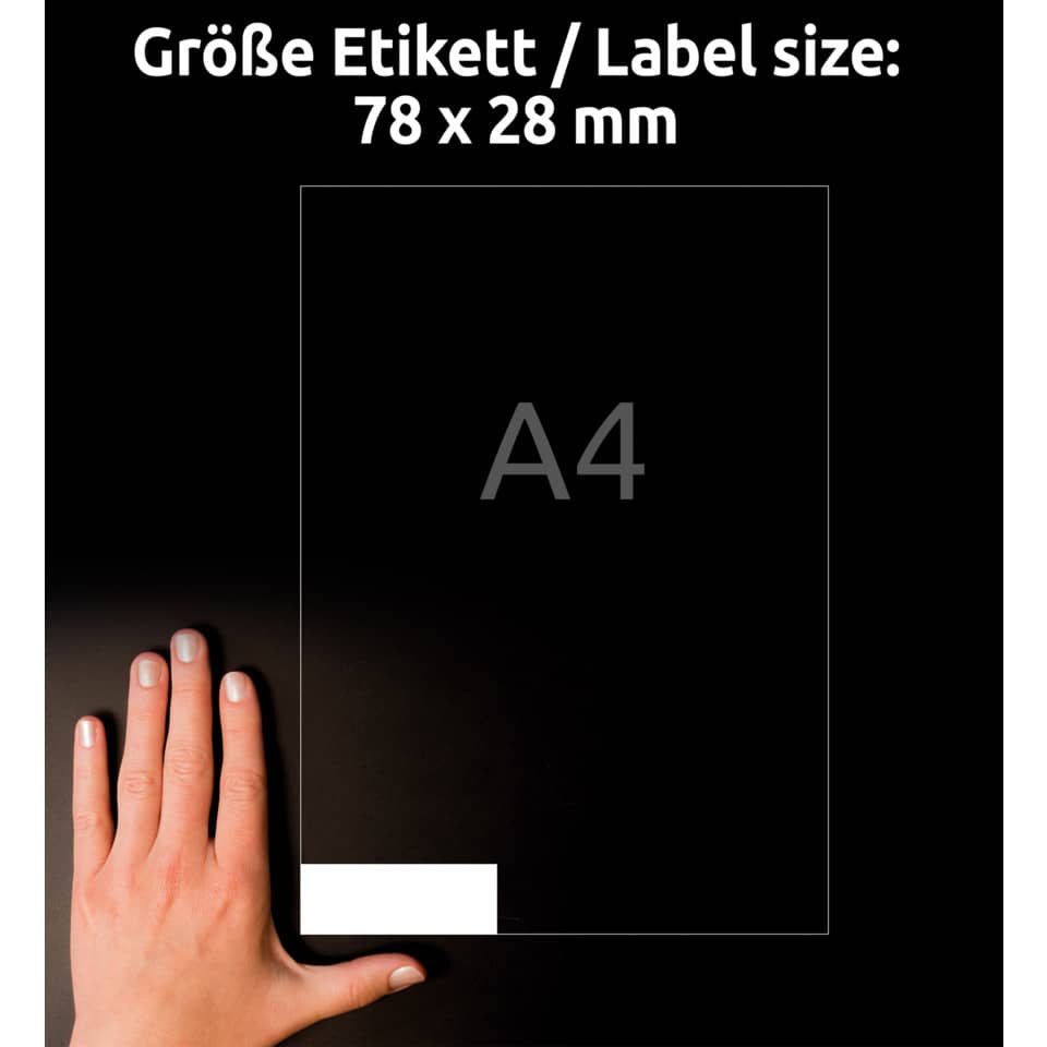 Magnet-Schilder, 78x28mm, 90 Stück, weiß AVERY ZWECKFORM J8871-5 ZWECKFORM J88715 5BL A4 90 ST