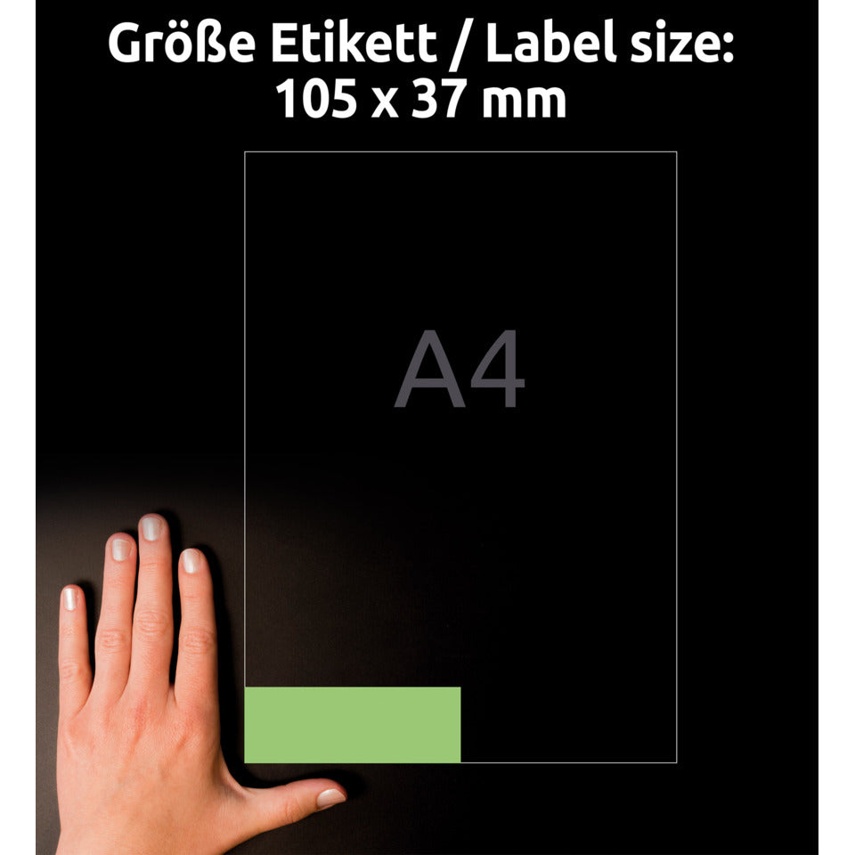 Etiketten farbig, 105x37mm, 1600 Stück, grün AVERY ZWECKFORM 3454 ZWECKFORM 3454 1600ST